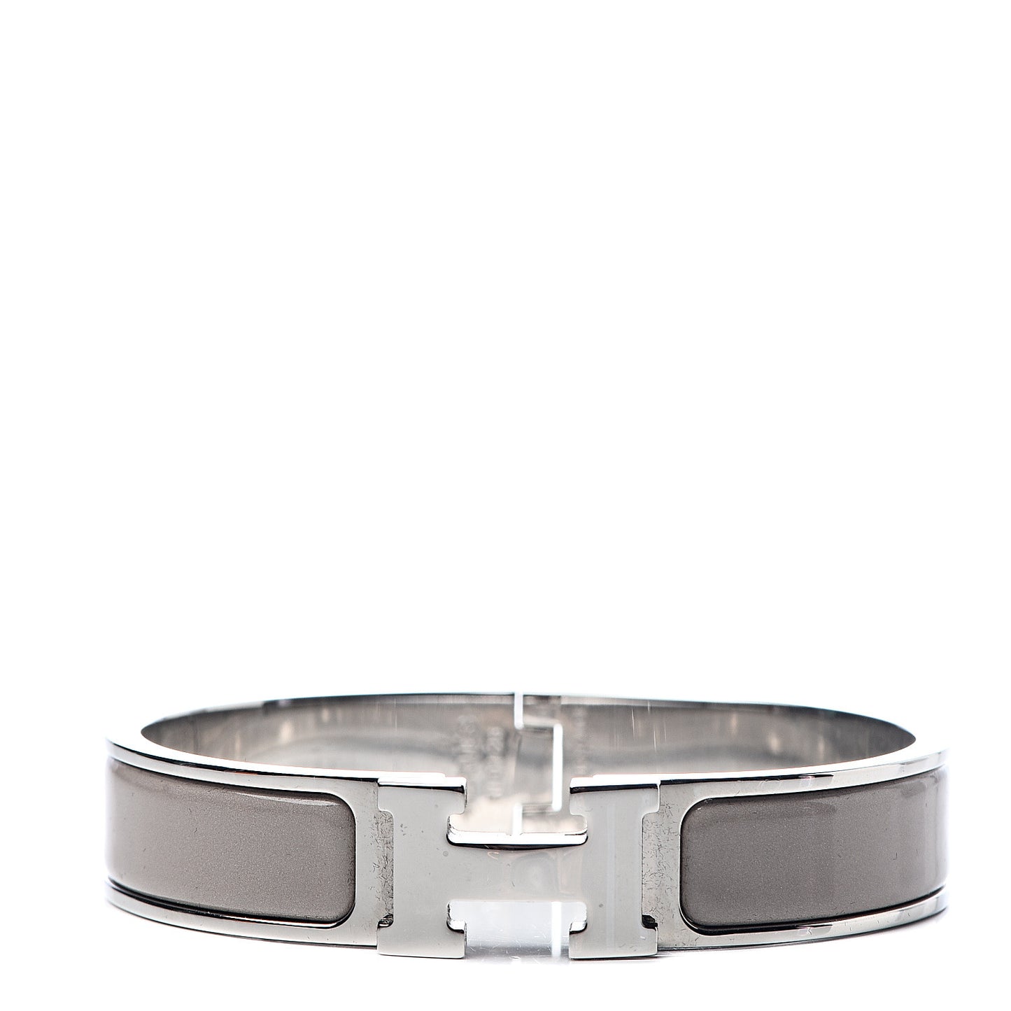Enamel Clic Clac H Narrow Bracelet PM Marron Glace