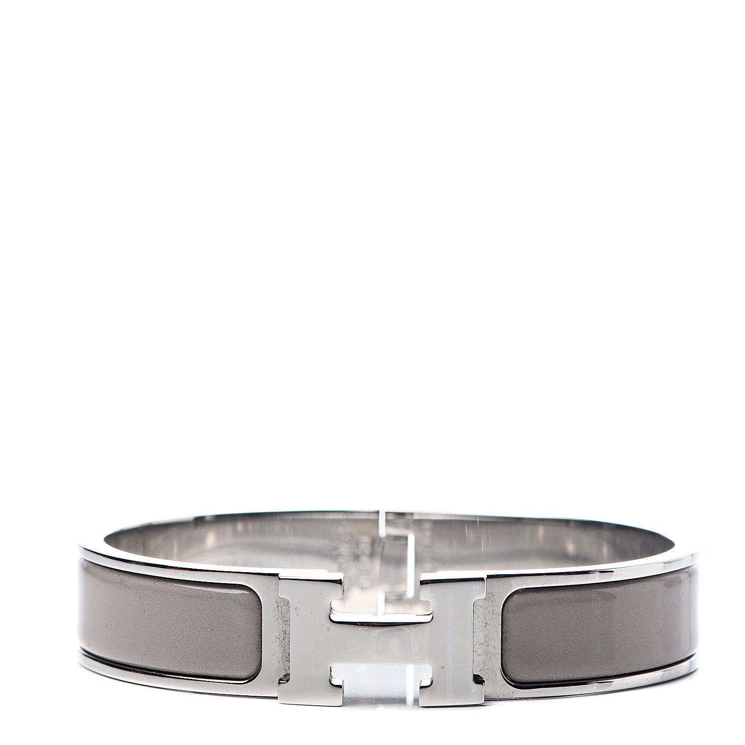 Hermes Enamel Clic Clac H Narrow Bracelet PM Marron Glace 1 of 6