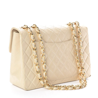 Chanel Lambskin Quilted XL Jumbo Single Flap Light Beige 3 of 16