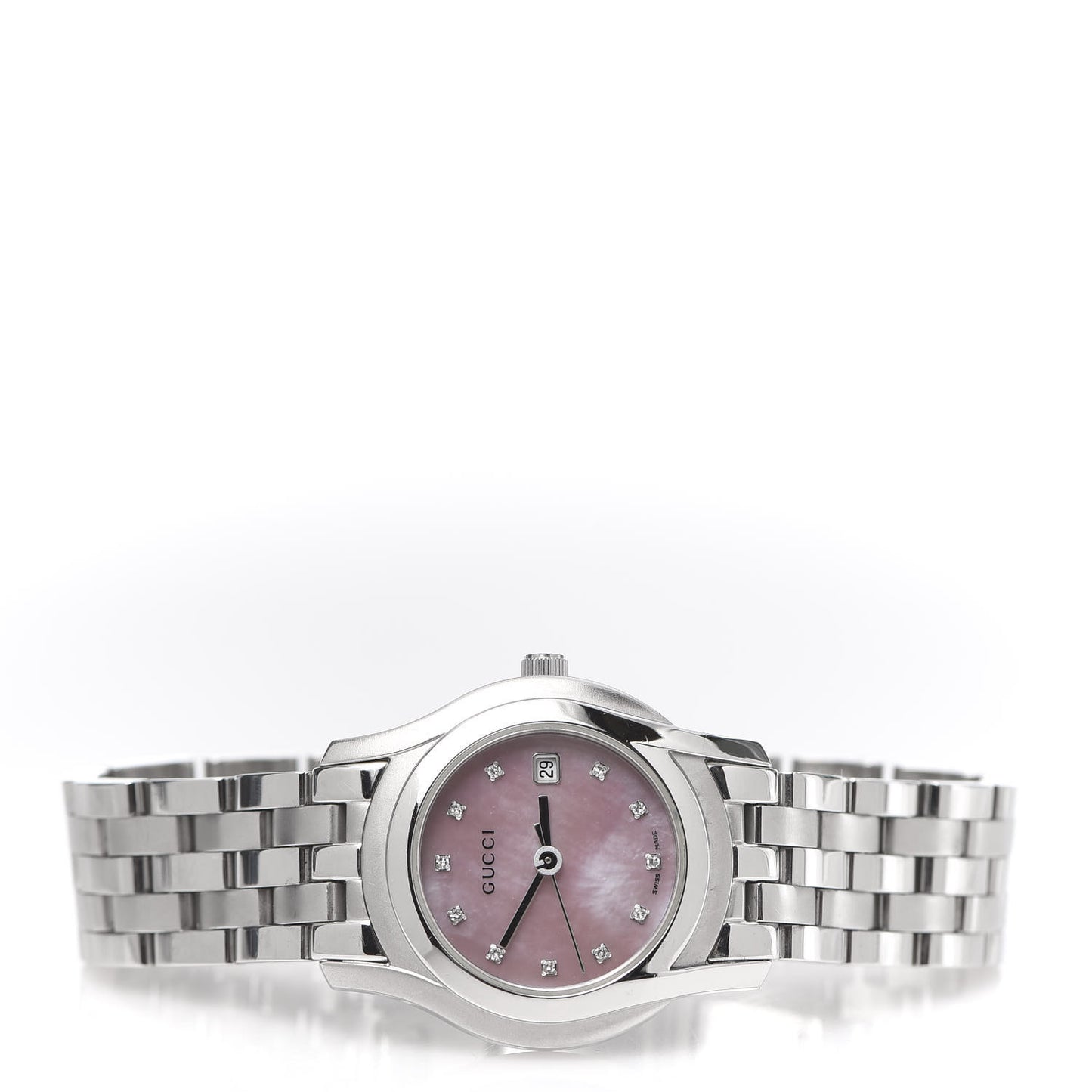 Stainless Steel Diamond Pink Mother of Pearl 27mm 5500L Quartz Watch