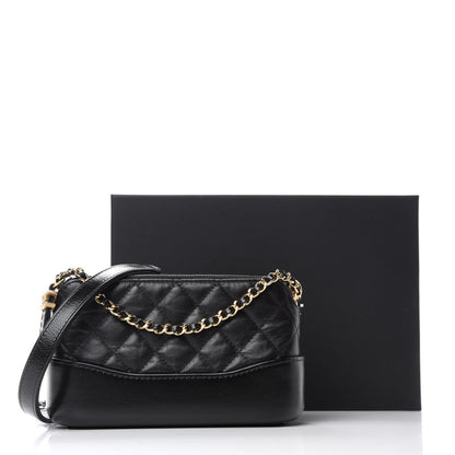 Chanel Aged Calfskin Quilted Small Gabrielle Clutch With Chain Black 12 of 12