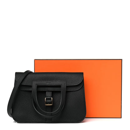 Hermes Taurillon Clemence Halzan 25 Black 11 of 11