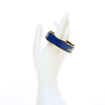 Hermes Enamel Printed Caleche Medium Bracelet 70 Bleu Royal 2 of 4