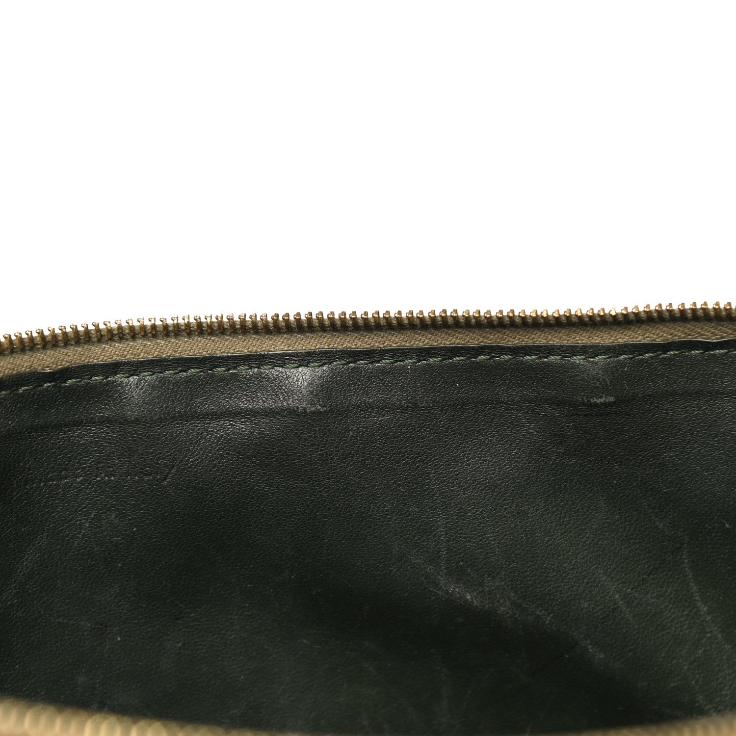 Celine Smooth Lambskin Bi-Color Solo Clutch Pouch Army Green 26 of 32