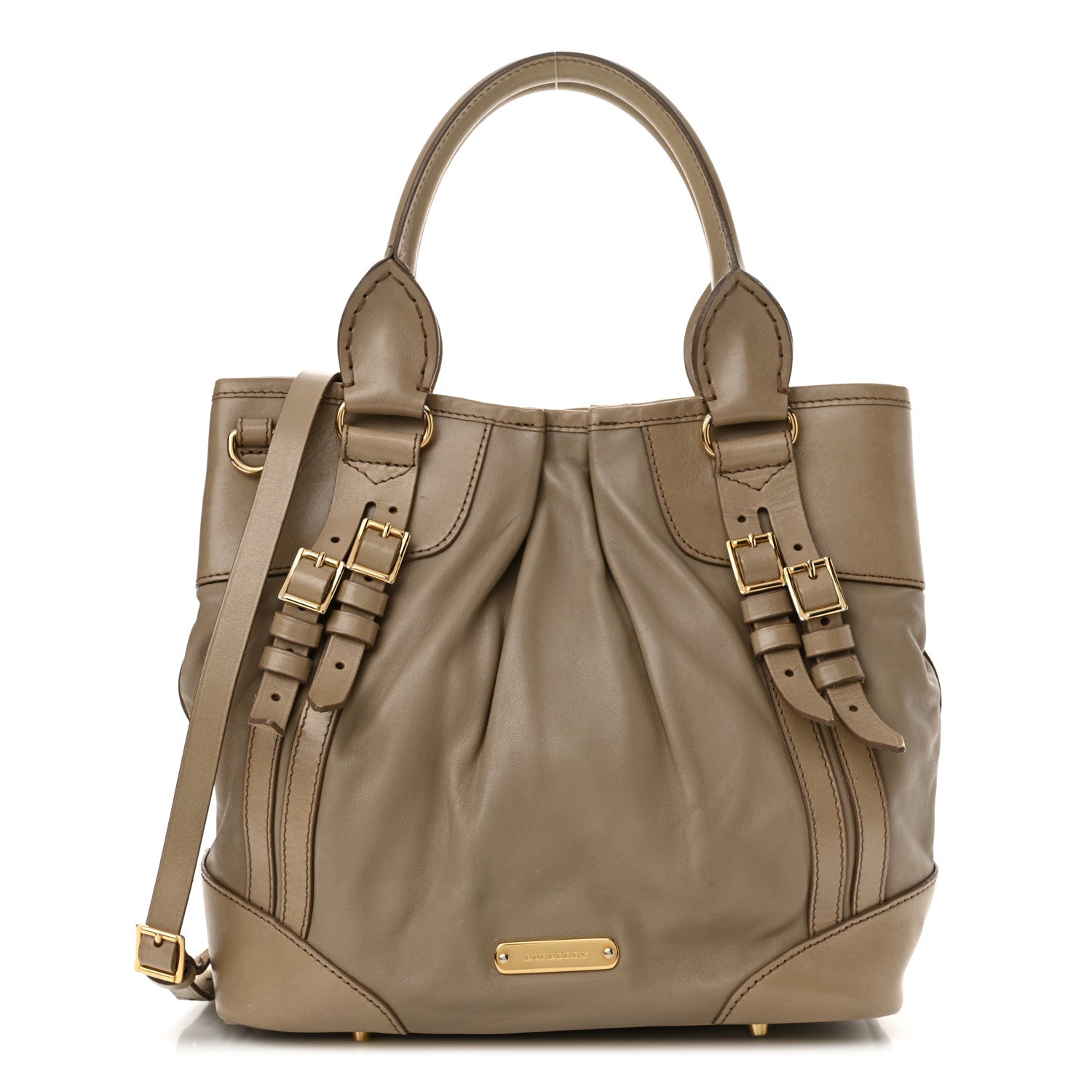 Burberry Lambskin Whipstitch Medium Tote Beige 1 of 18