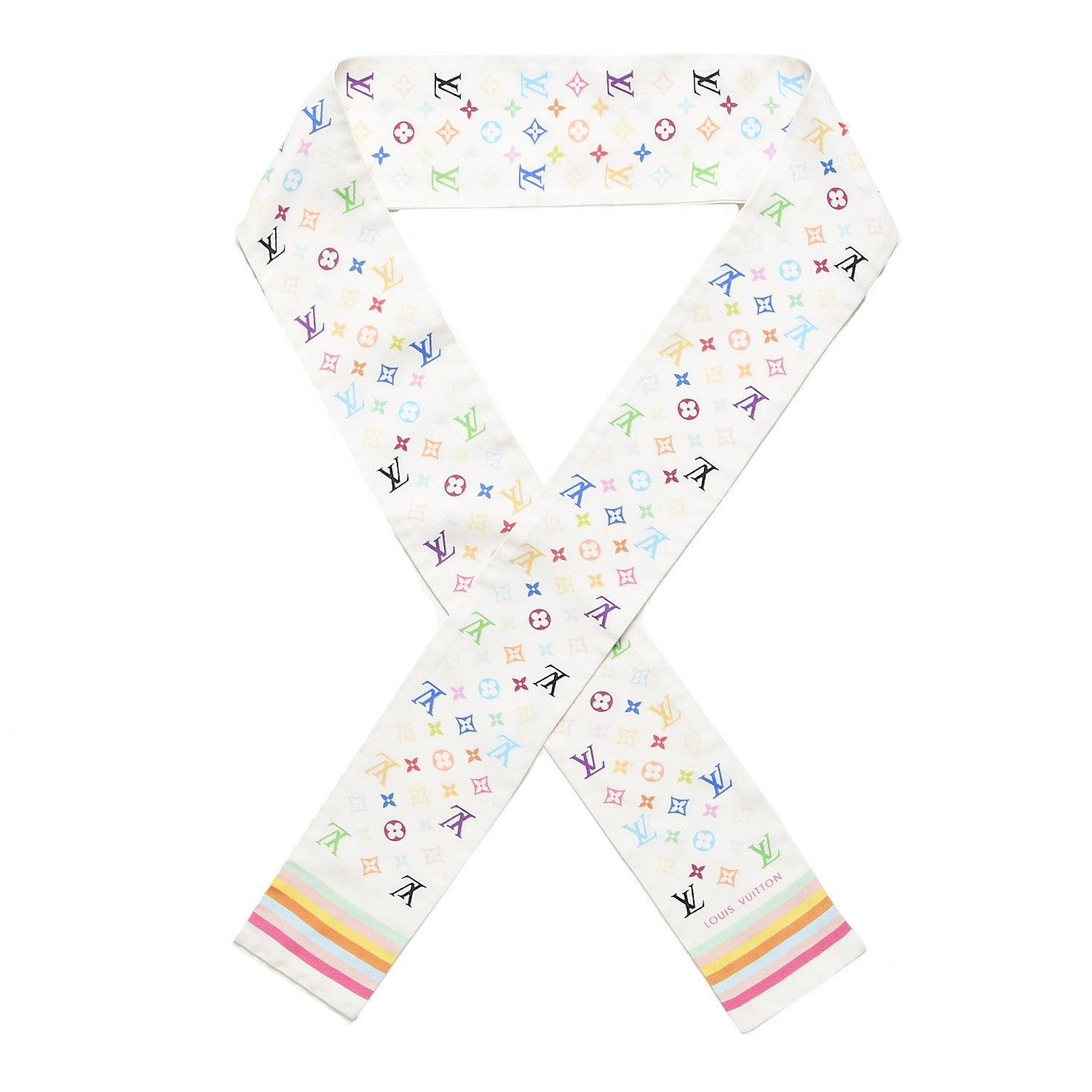 Louis Vuitton Silk Monogram Multicolor Bandeau White 1 of 3