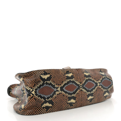 Chloe Snakeskin Embossed Calfskin Medium Marcie Satchel Brown Multicolor 4 of 12