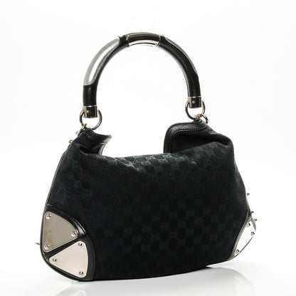 Gucci Monogram Medium Indy Top Handle Hobo Black 3 of 7