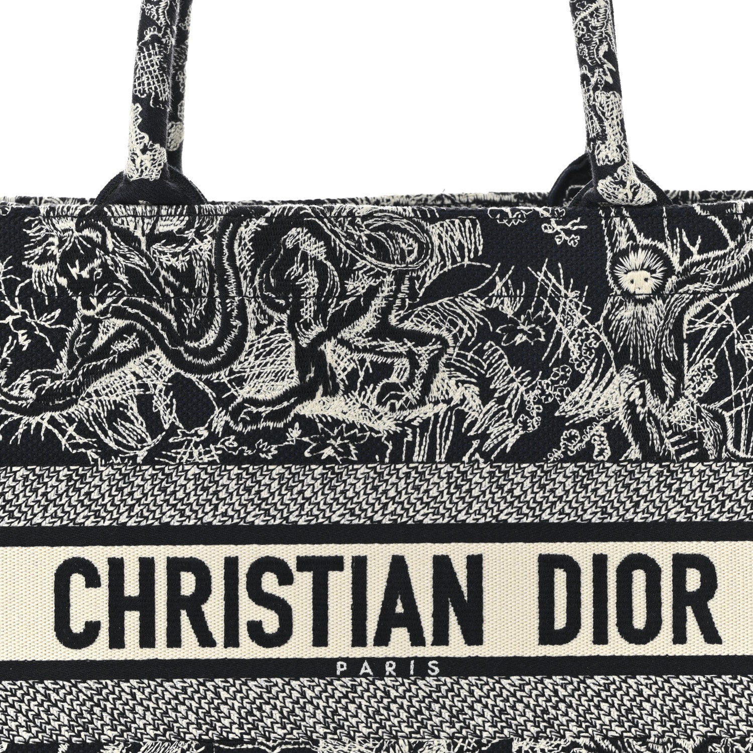 Christian Dior Canvas Embroidered Medium Dioriviera Toile De Jouy Reverse Book Tote Blue 8 of 10