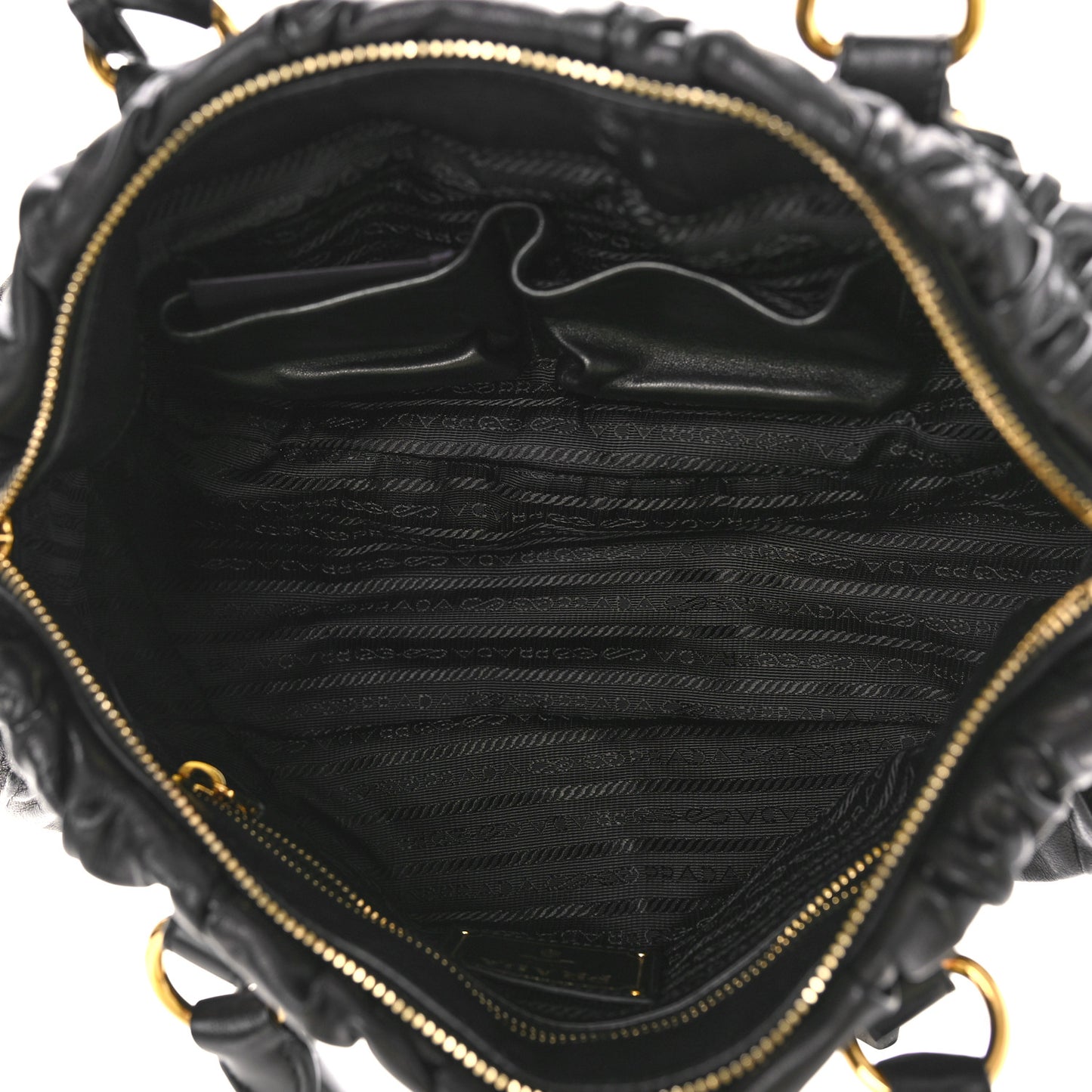 Nappa Gaufre Buckle Satchel Black
