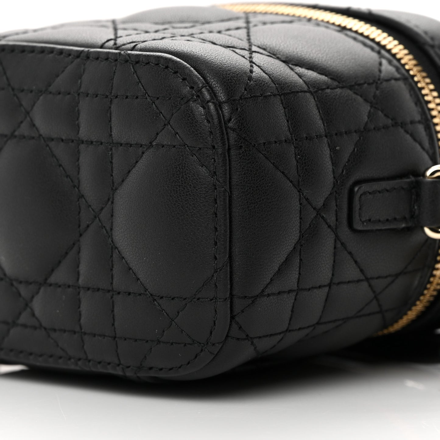 Lambskin Cannage Micro Lady Dior Vanity Case Black