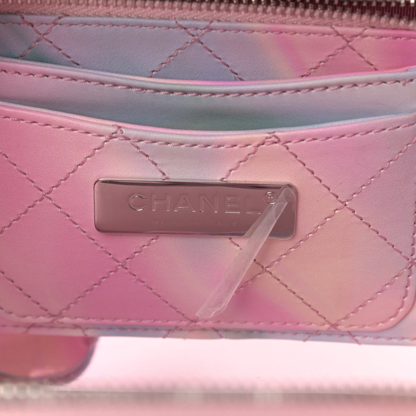 PVC Patent Calfskin Patent Lambskin Small CC Vanity Case Pink
