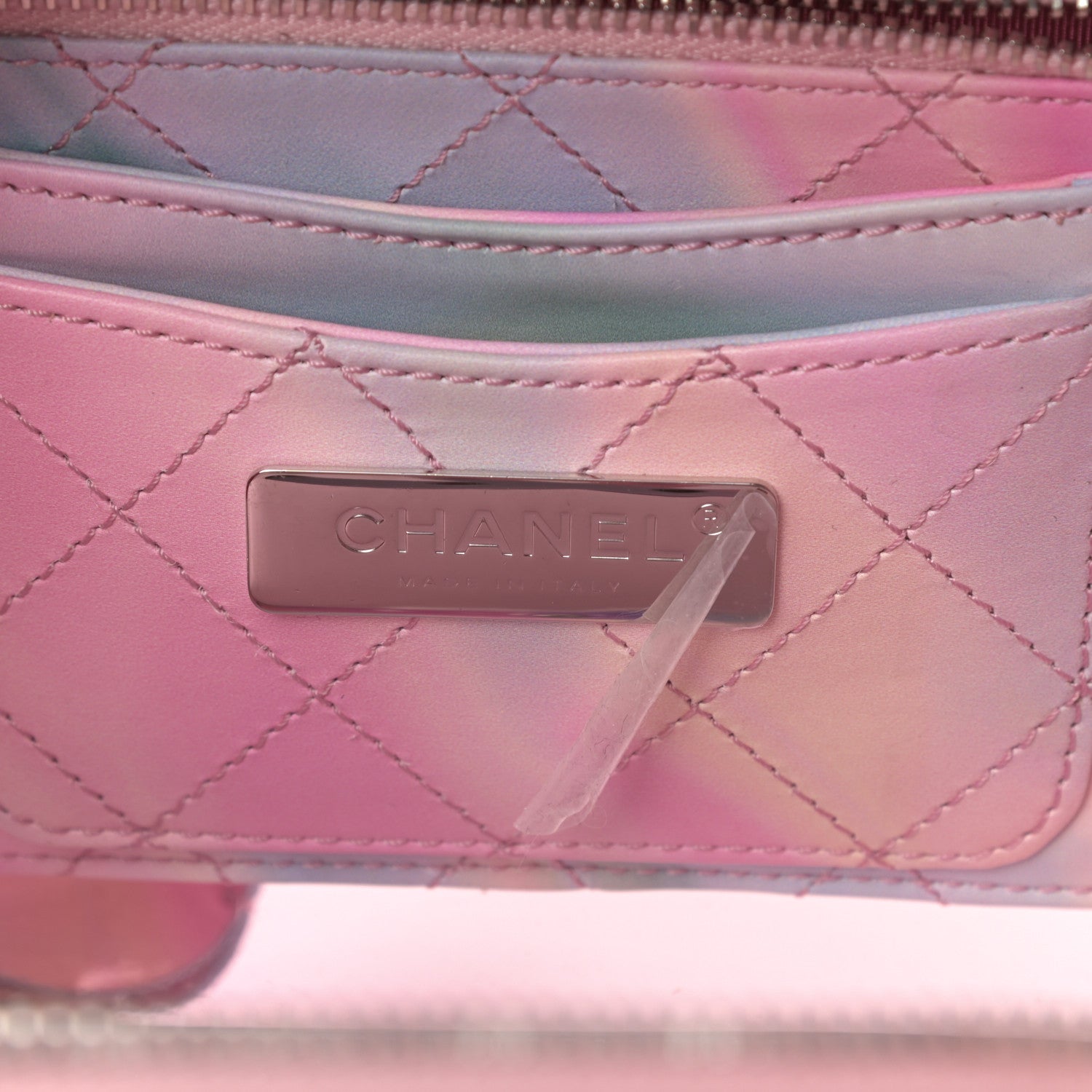 Chanel PVC Patent Calfskin Patent Lambskin Small CC Vanity Case Pink 6 of 11