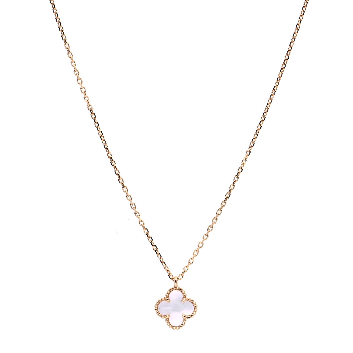 18K Yellow Gold Mother of Pearl Sweet Alhambra Pendant Necklace