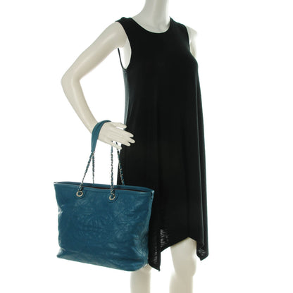 Chanel Grained Calfskin Small Shopping Daily Tote Turquoise 2 of 8