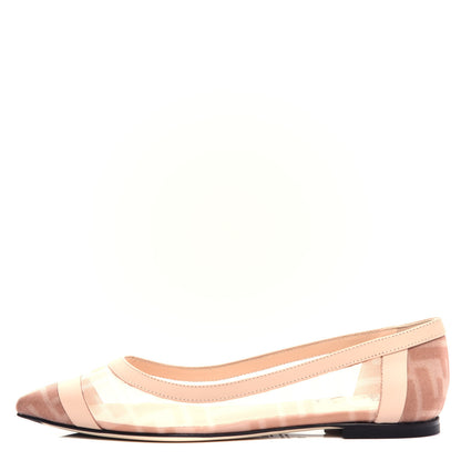 Fendi Mesh FF Skimmer Ballerina Flats 35 Rose Nude 1 of 10