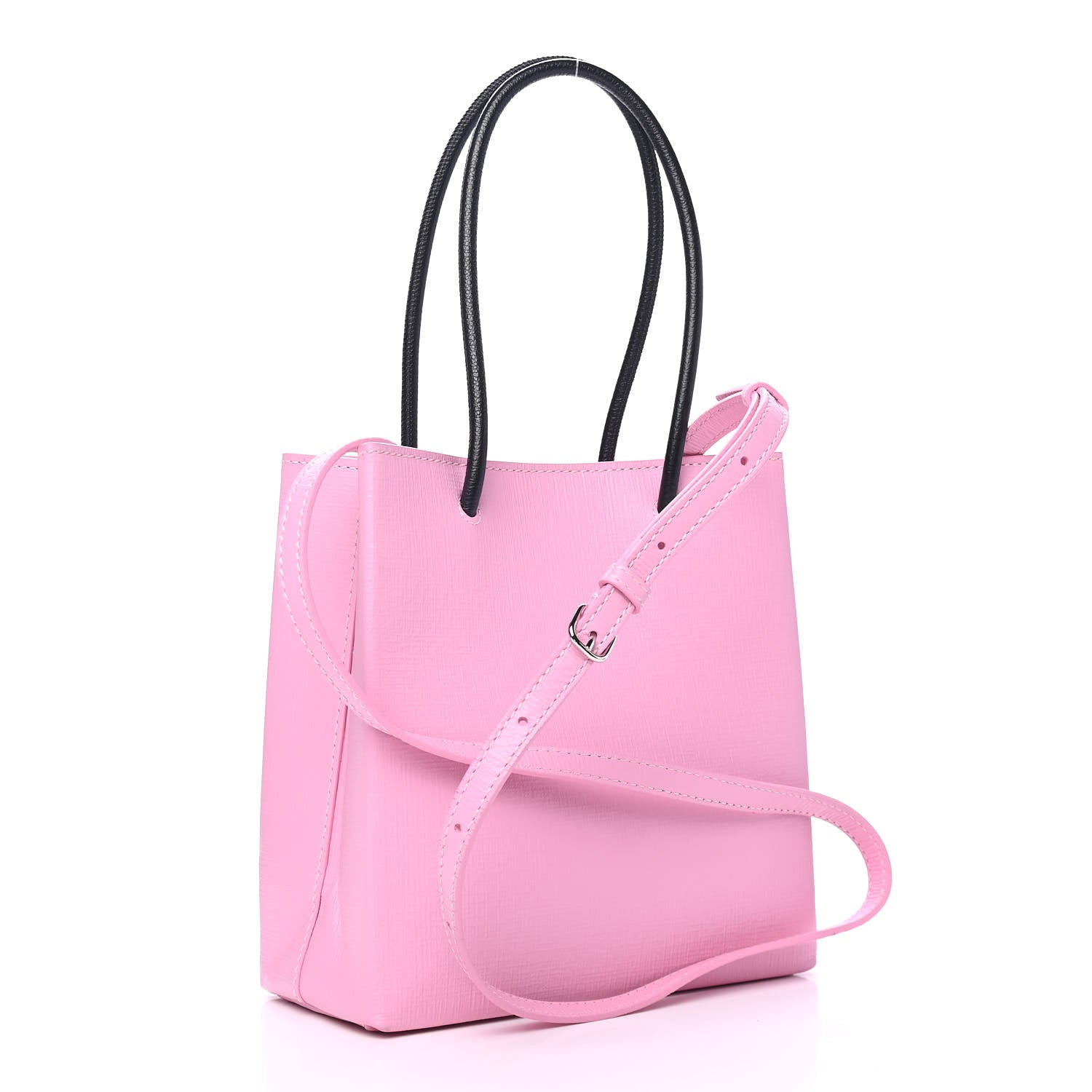 Balenciaga Squared Calfskin Logo North South Shopper Tote XXS Pink 2 of 4
