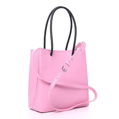 Balenciaga Squared Calfskin Logo North South Shopper Tote XXS Pink 2 of 4