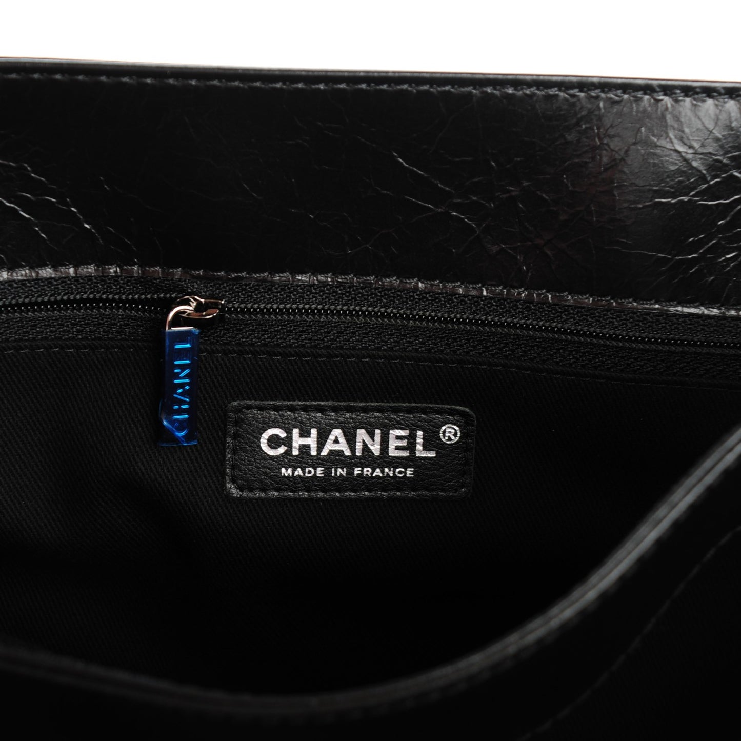 Glazed Calfskin Quilted Medium Lady Pearly Flap Black