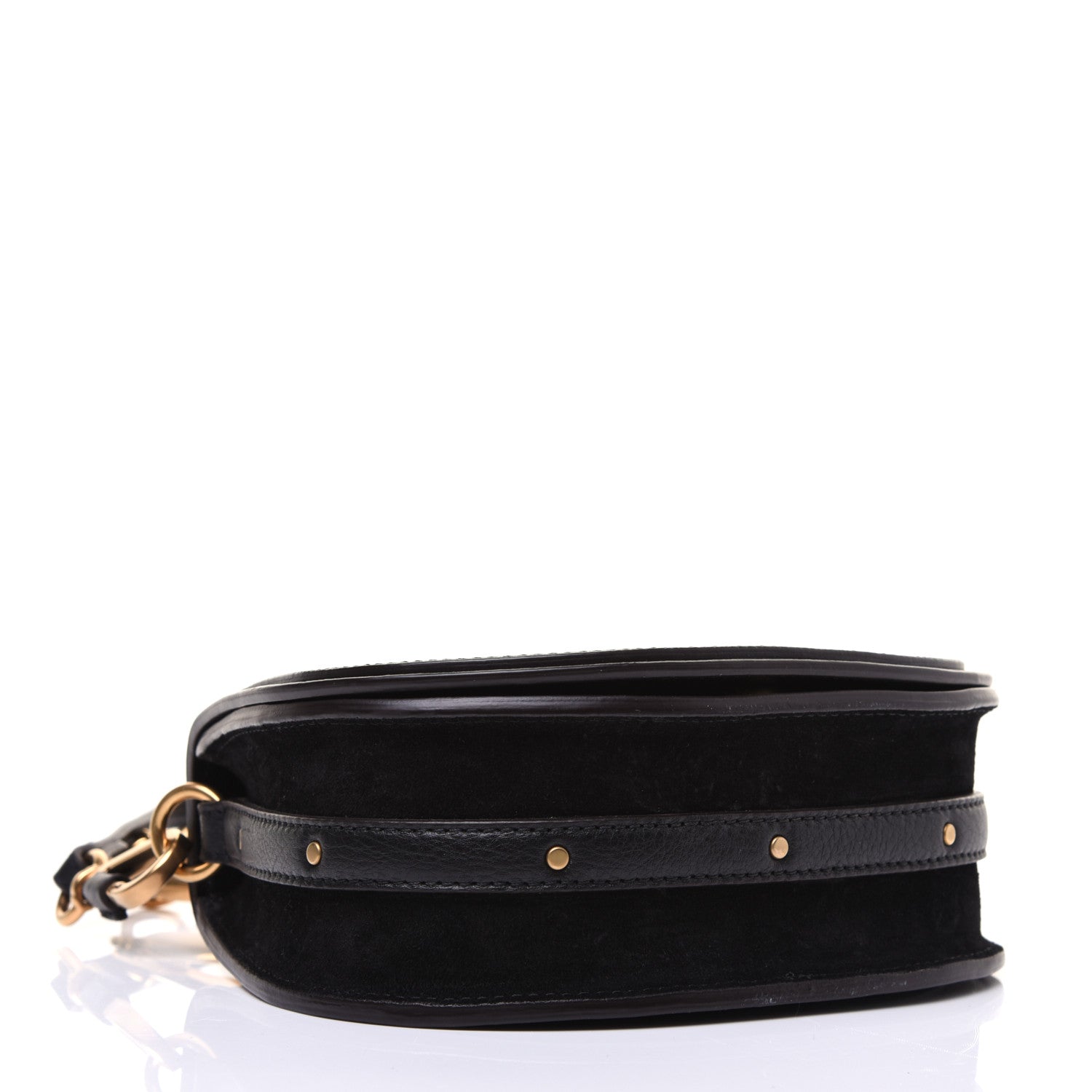 Chloe Calfskin Suede Small Nile Bracelet Bag Black 4 of 14