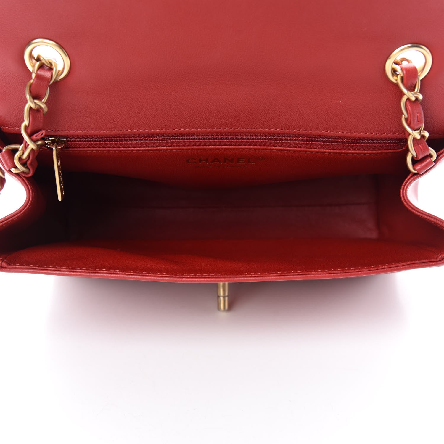 Chanel Calfskin Quilted Chevron In The City Bag Red 5 of 11