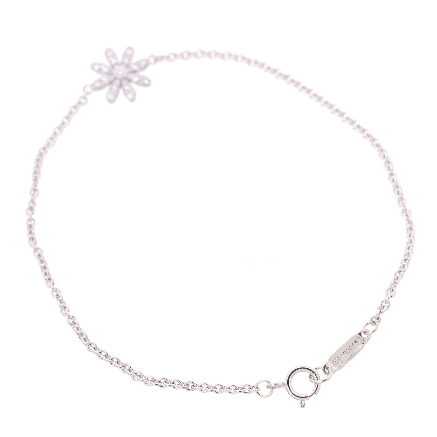 18K White Gold Diamond Daisy Bracelet