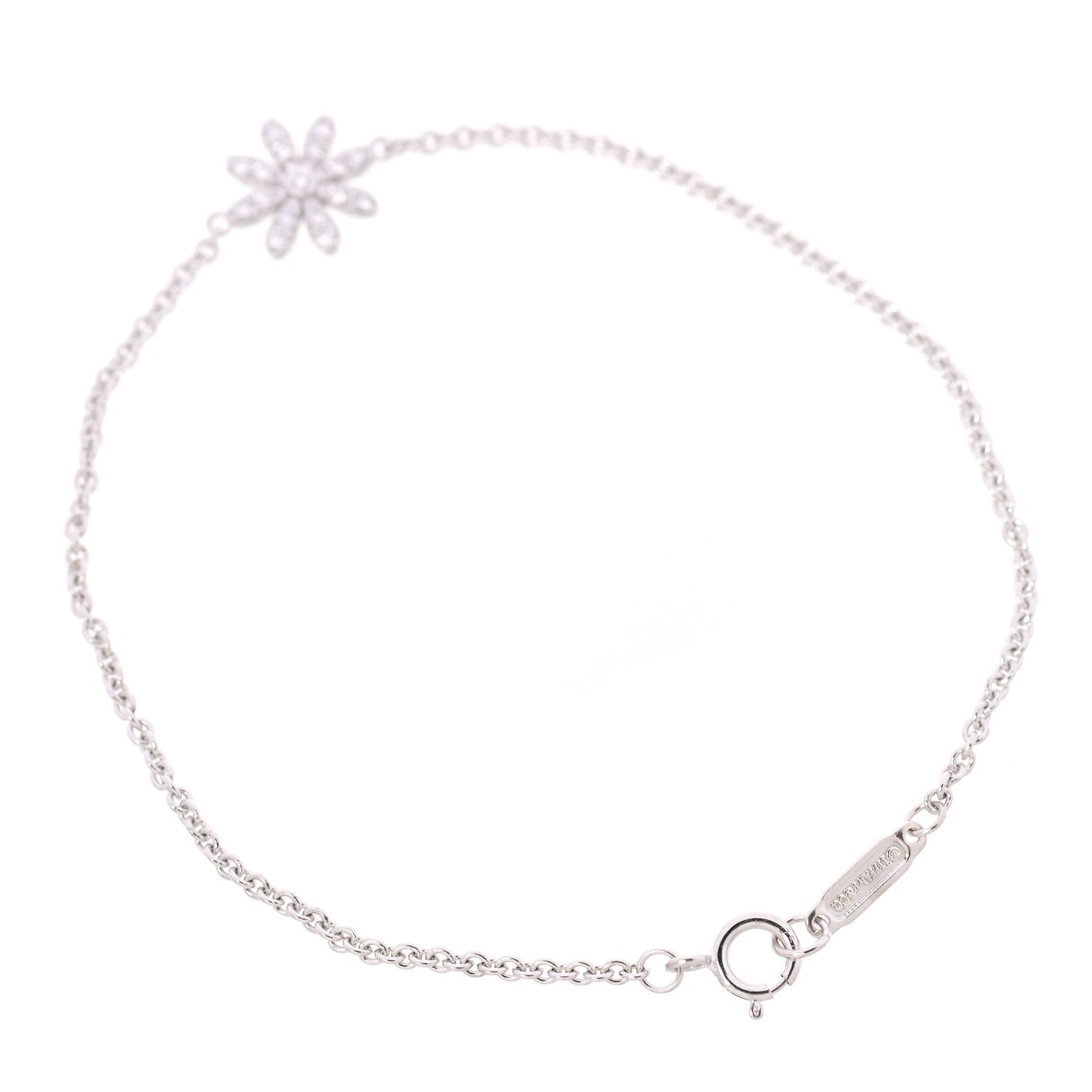 Tiffany 18K White Gold Diamond Daisy Bracelet 2 of 4