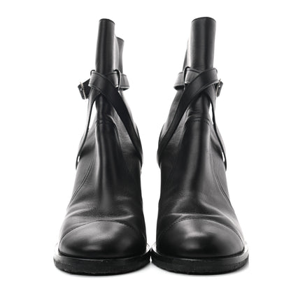 Chanel Lambskin CC Buckle Short Boots 38.5 Black 2 of 9