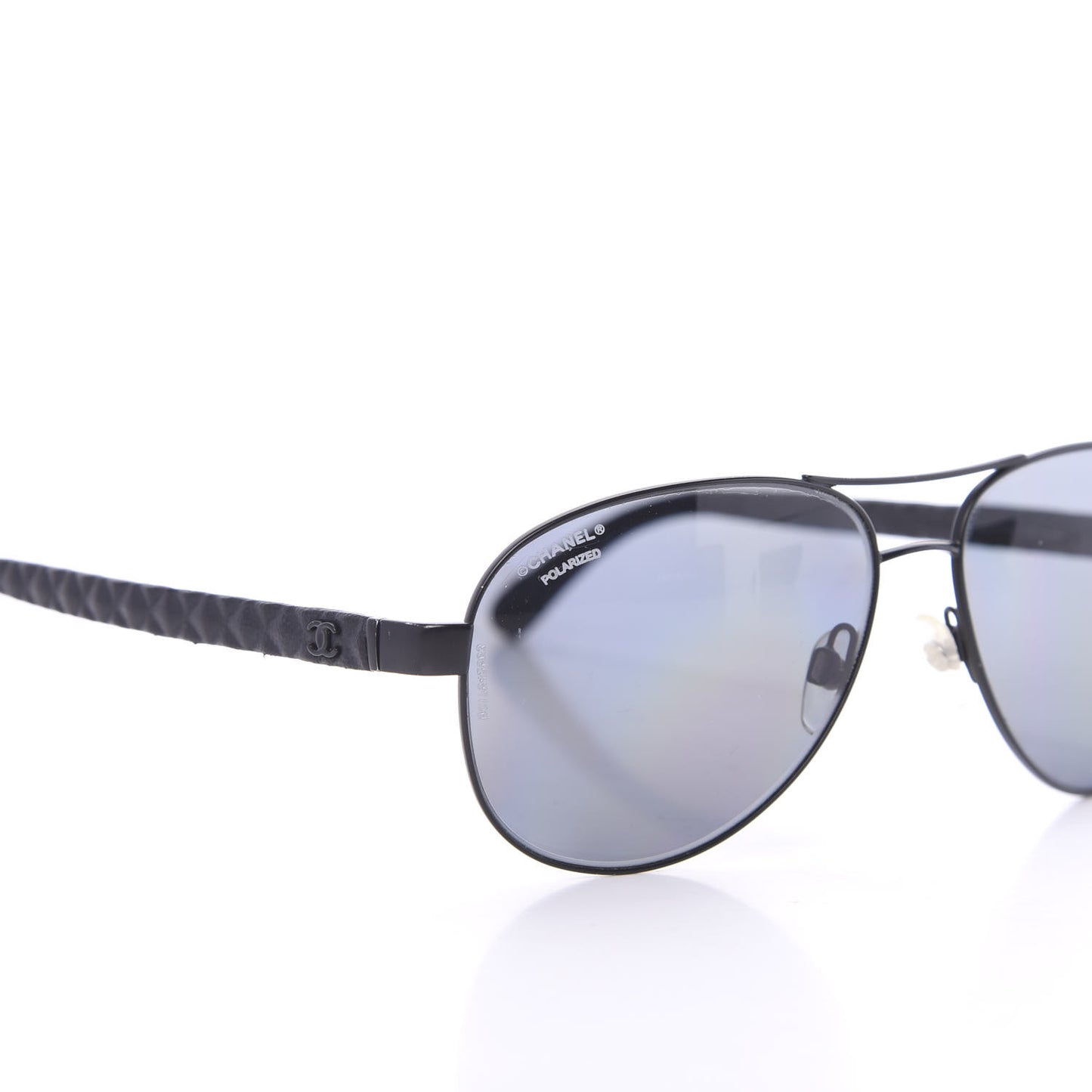 Pilot Summer Polarized Quilted Aviator Sunglasses 4204-Q Black