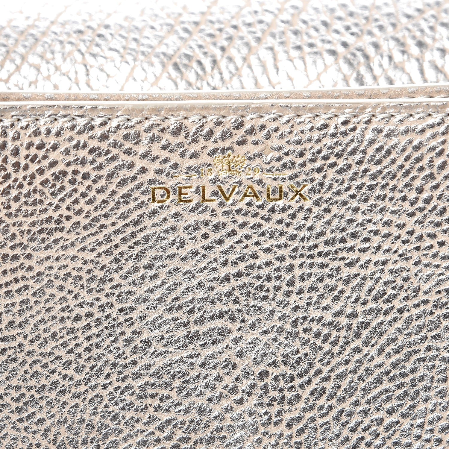 Delvaux Metallic Crispy Calfskin Mini Le Mutin Saddle Bag Antique Silver 6 of 7
