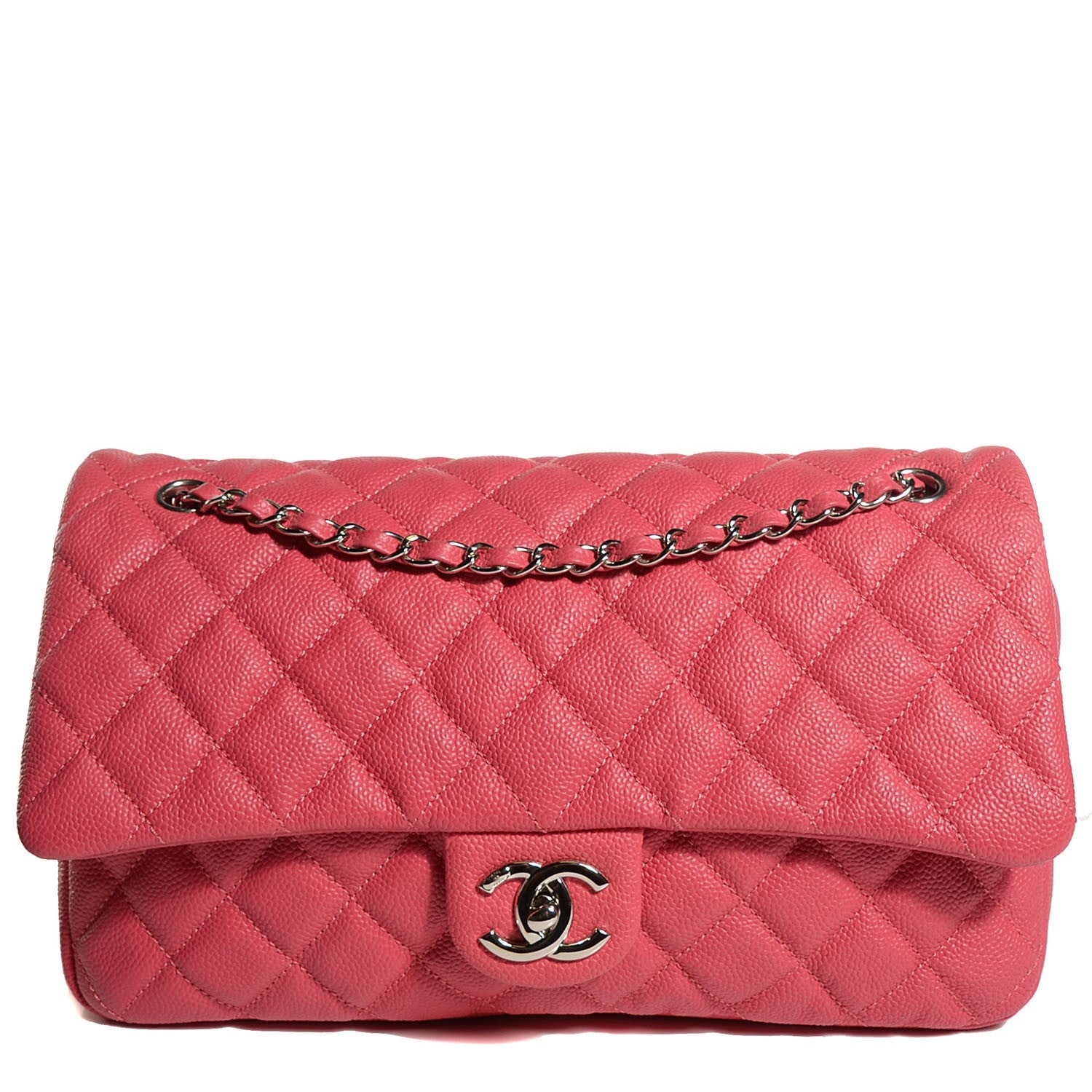 Chanel Caviar Quilted Jumbo Easy Flap Coral 1 of 9