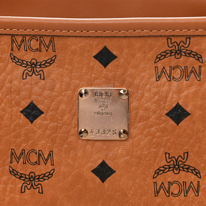 MCM Visetos Medium Anya Essential Victory Patch Shopper Tote Cognac 9 of 12
