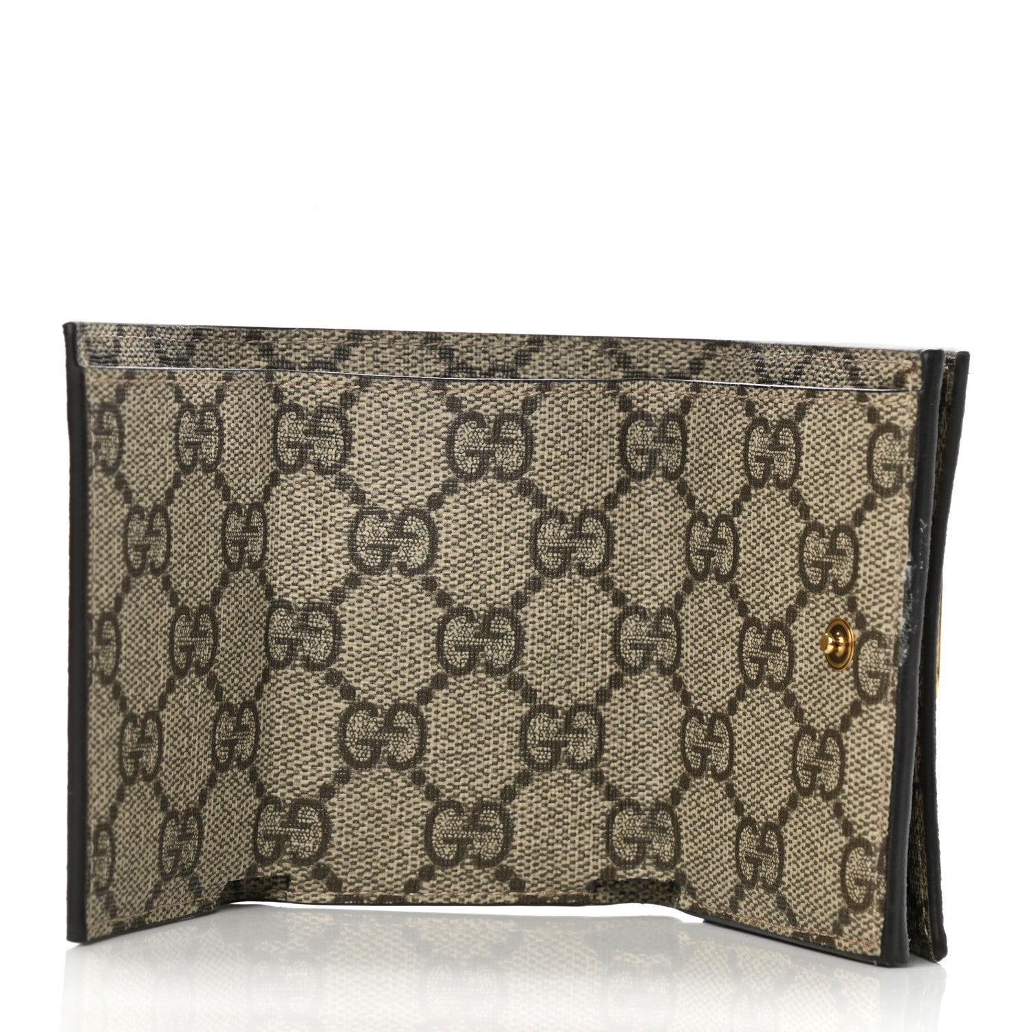 Gucci X BALENCIAGA GG Supreme Monogram Card Case Wallet Beige Ebony 5 of 7