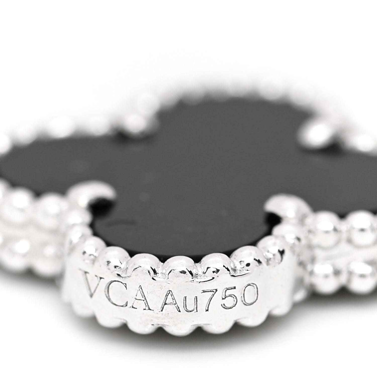 Van Cleef & Arpels 18K White Gold Diamond Black Onyx 5 Motifs Vintage Alhambra Bracelet 4 of 6