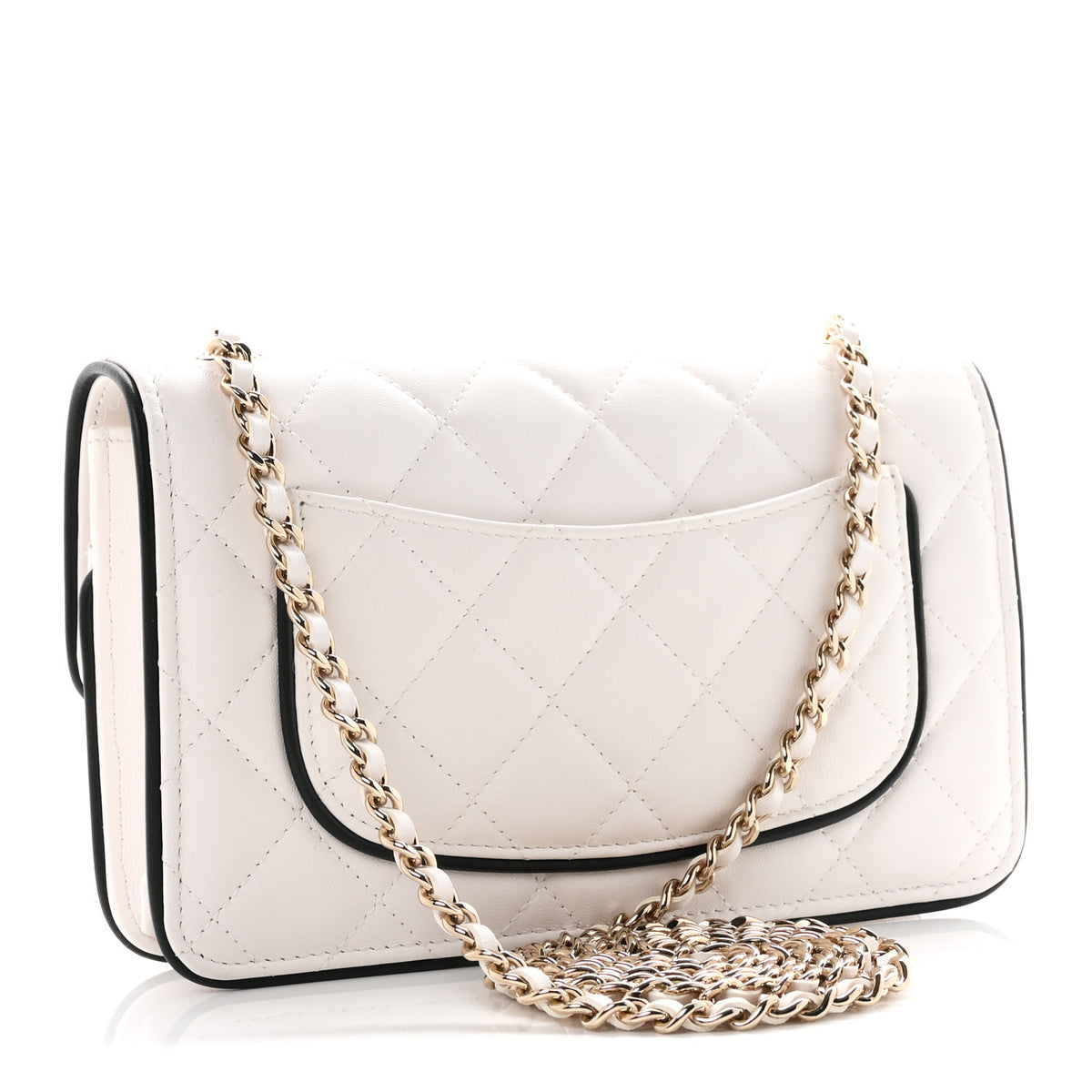 Chanel Lambskin Quilted Resin CC Mini Flap Bag White Black 2 of 10