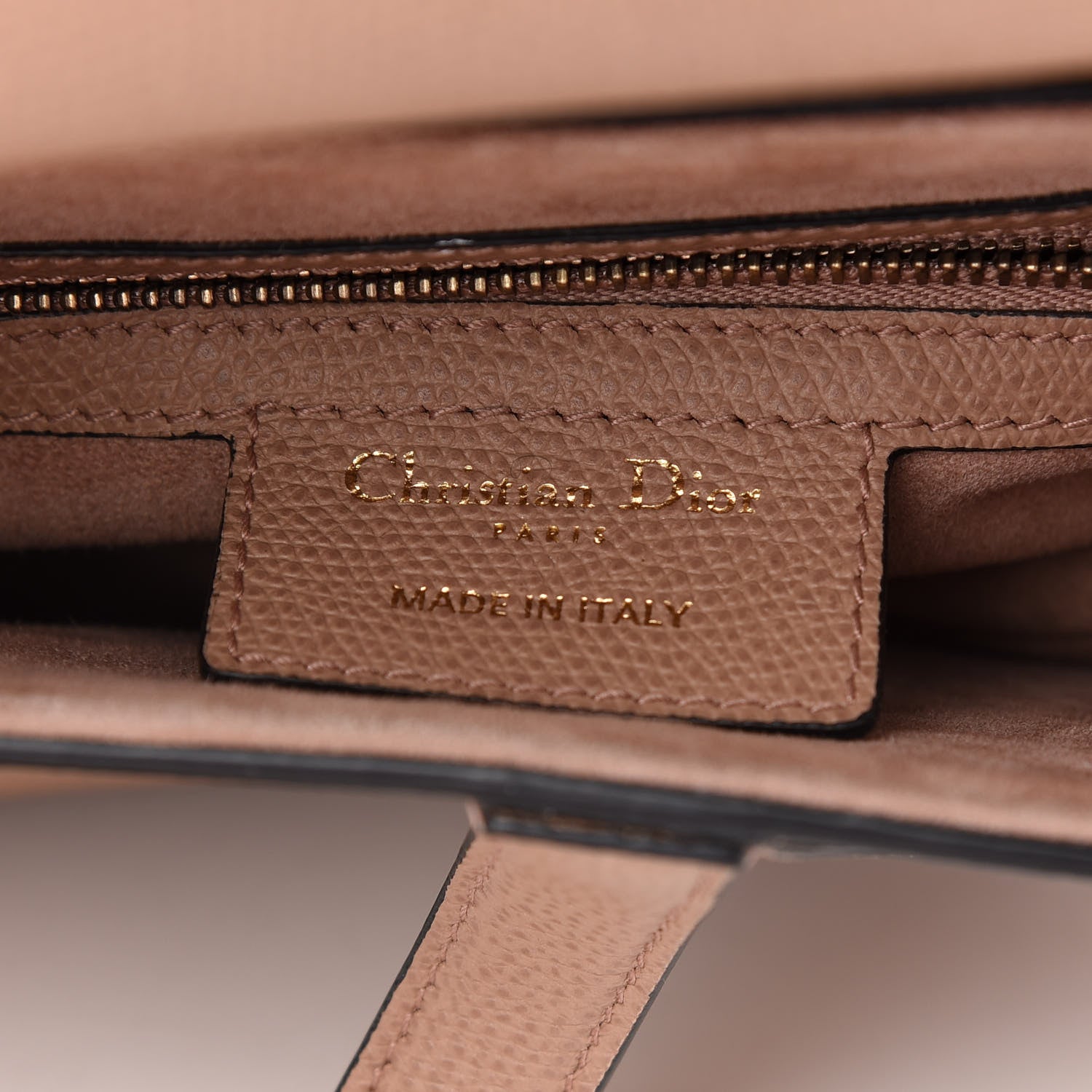 Christian Dior Grained Calfskin Saddle Bag Pink 6 of 9