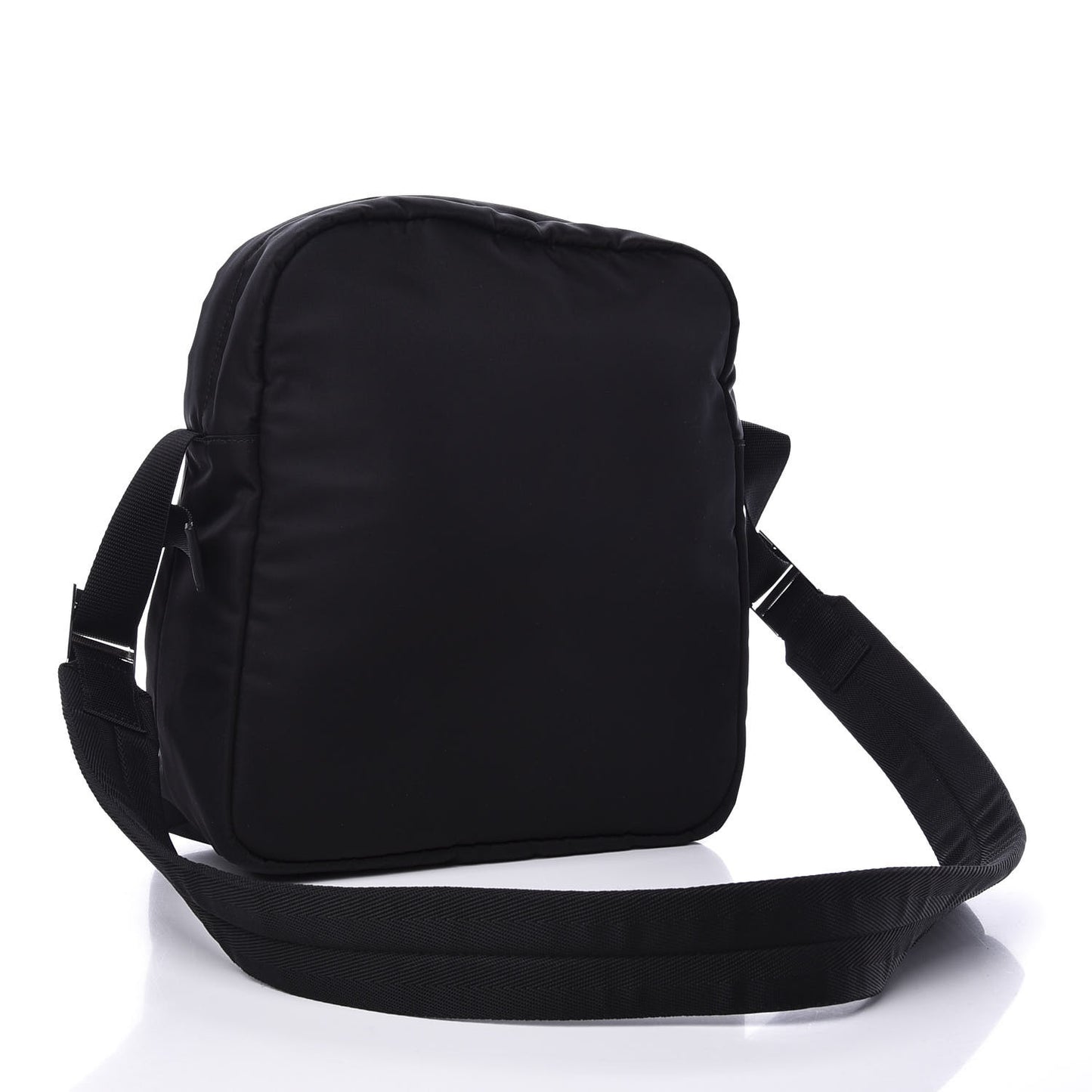 Tessuto Nylon Flat Messenger Bag Black