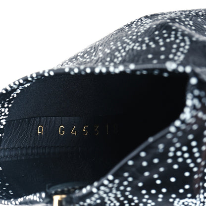 Chanel Calfskin Camellia Printed Ankle Boots 38 Black White 8 of 10