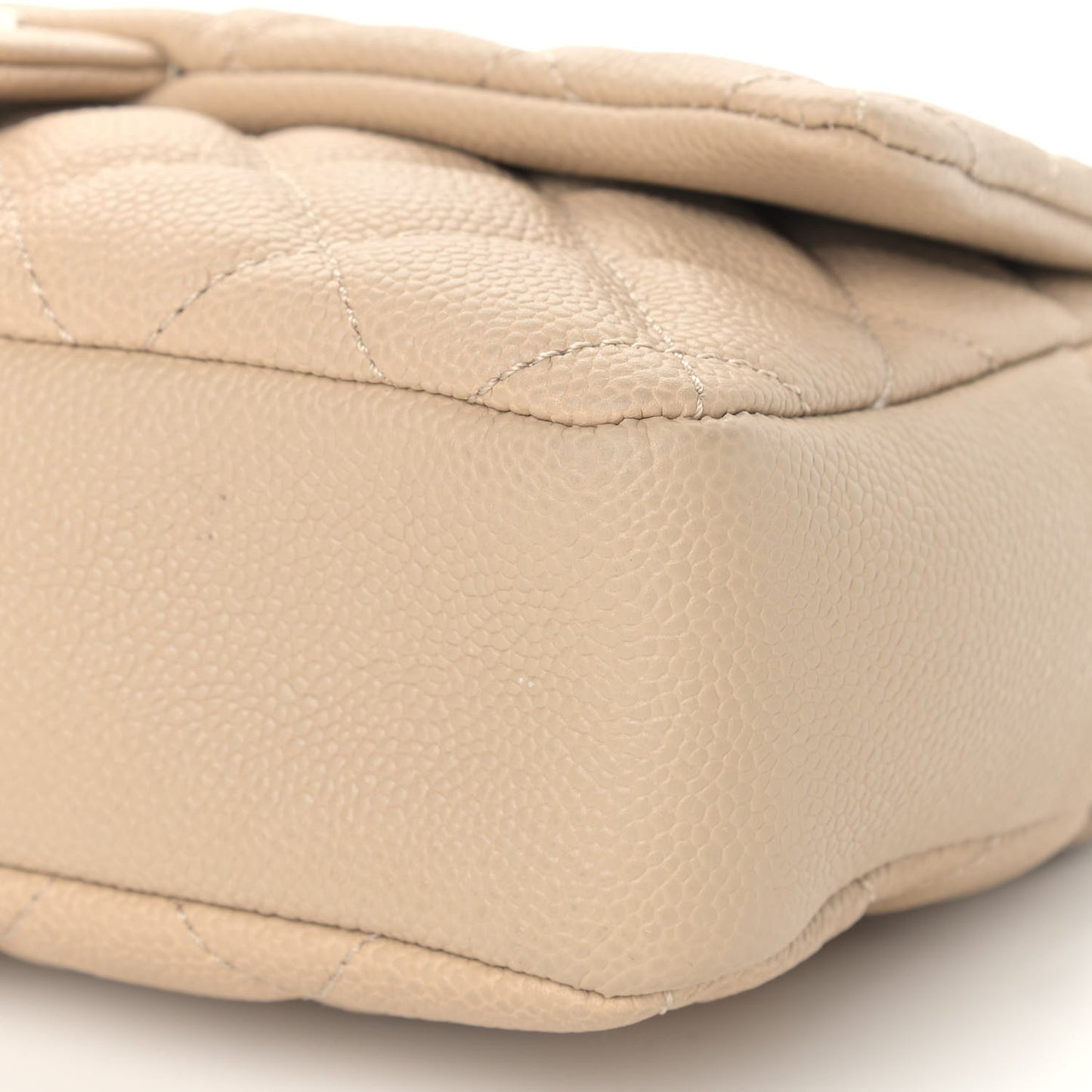 Caviar Quilted Medium Easy Flap Beige