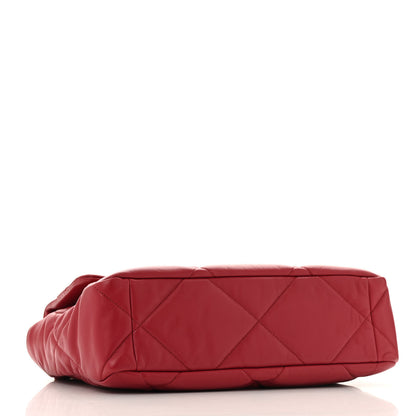Chanel Goatskin Quilted Large Chanel 19 Flap Dark Pink 4 of 12