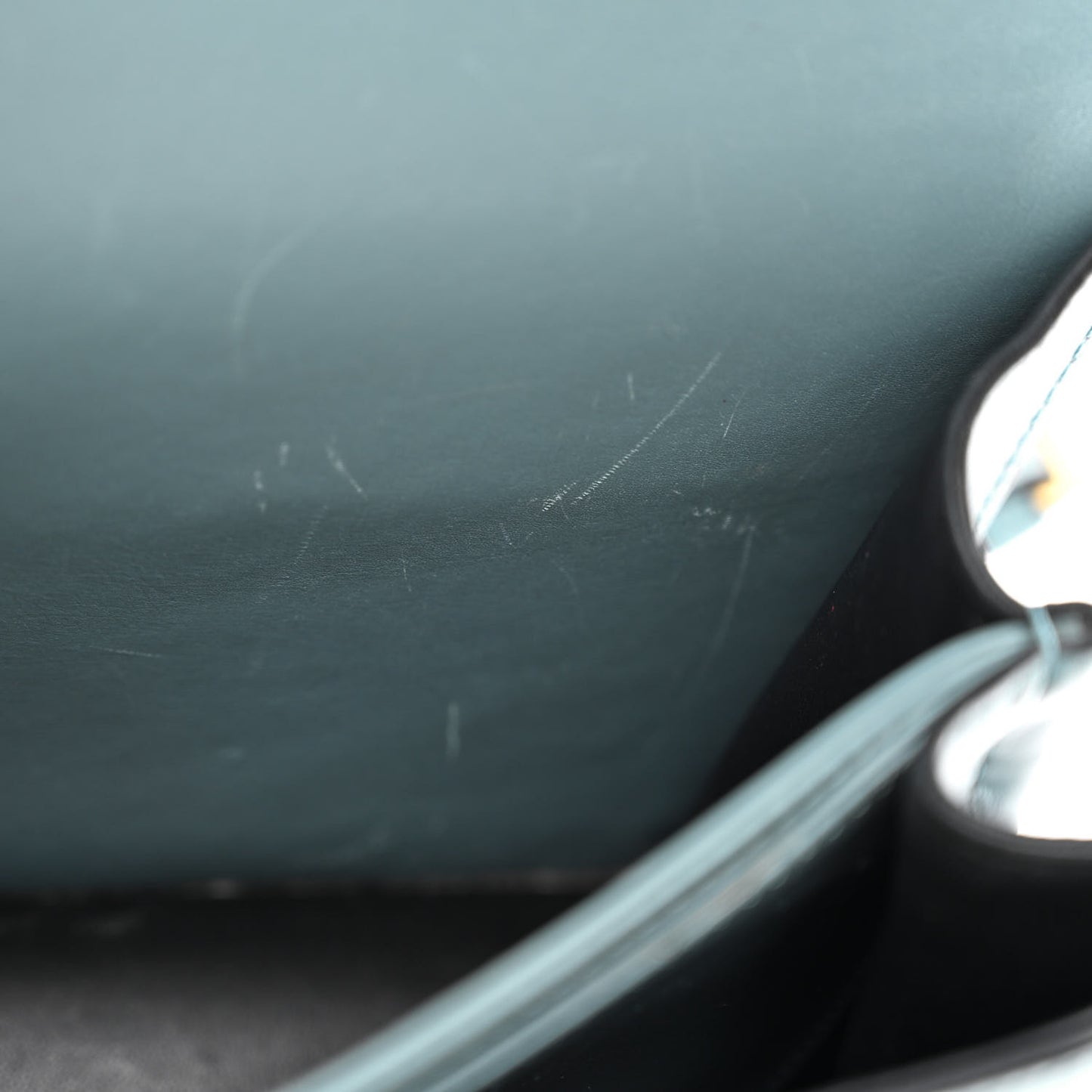 Calfskin Small Barcelona Shoulder Bag Stone Blue