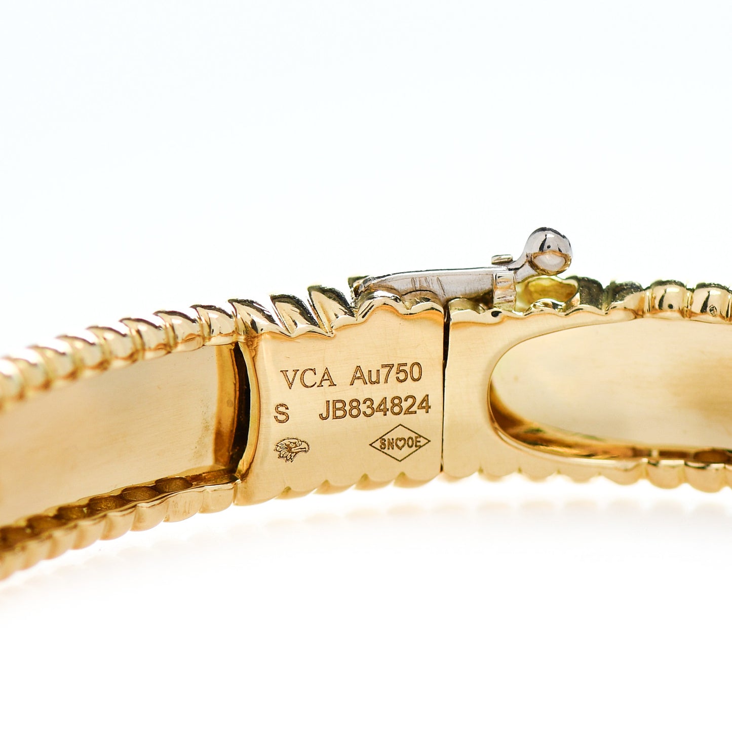 18K Yellow Gold Perlee Signature Bangle Bracelet S