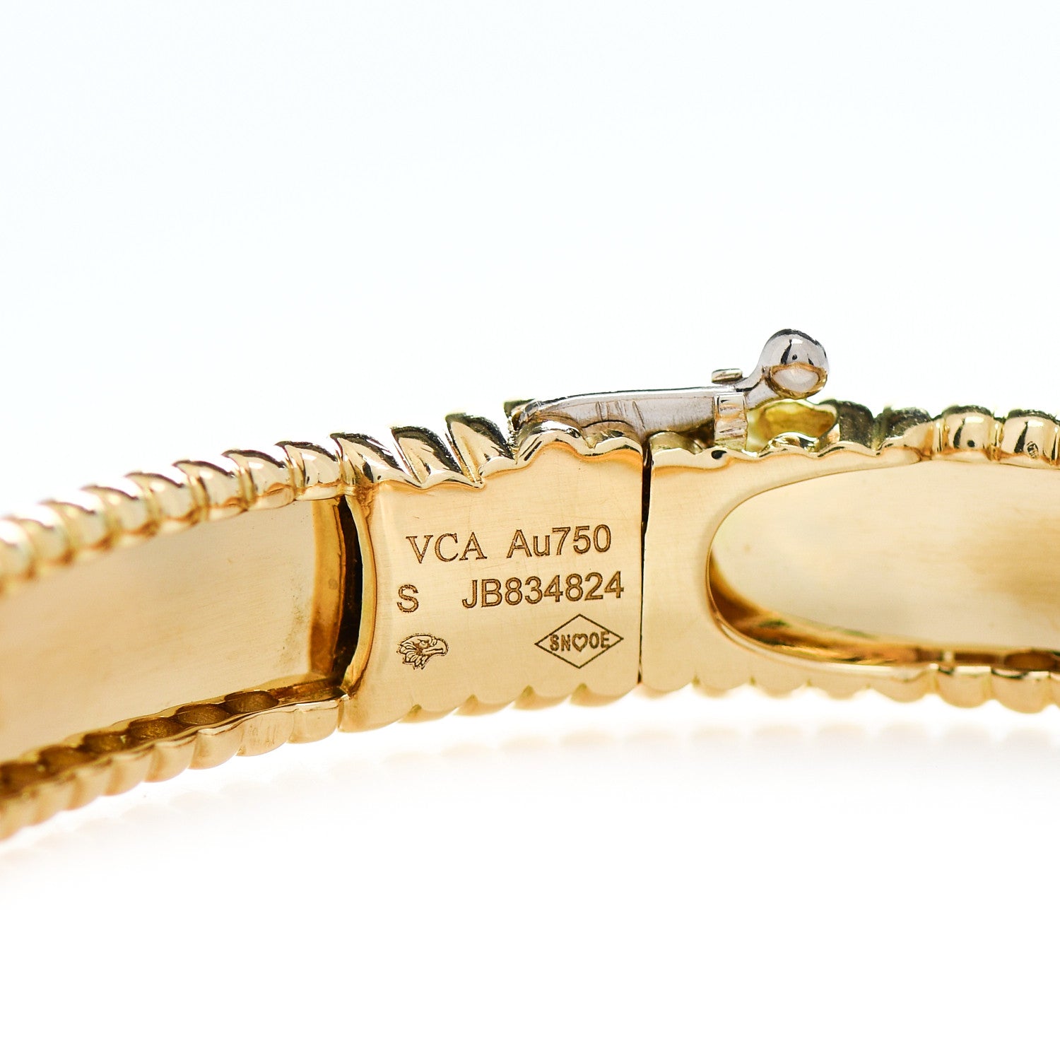 Van Cleef & Arpels 18K Yellow Gold Perlee Signature Bangle Bracelet S 4 of 5