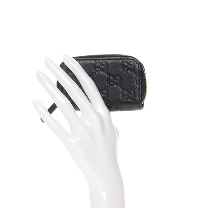 Gucci Guccissima Zip Around Coin Purse Wallet Black 2 of 8