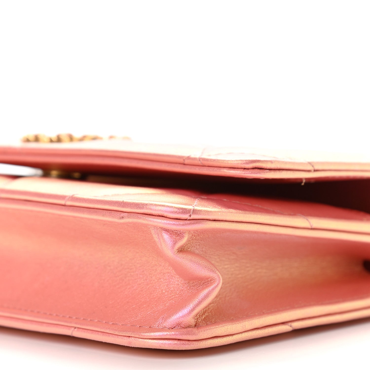 Chanel Iridescent Calfskin Quilted Chanel 19 Wallet On Chain WOC Pink 9 of 12