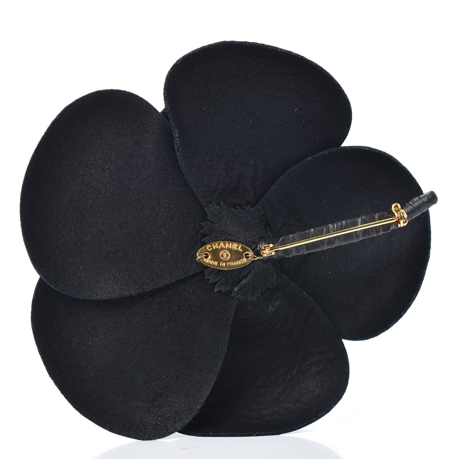 Chanel Lambskin Camellia Brooch Black 3 of 4