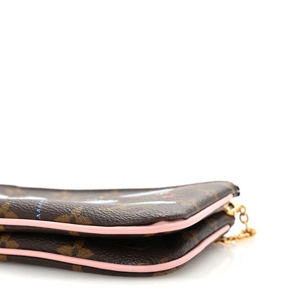 Louis Vuitton Monogram 2020 Christmas Animation Big Wheel Double Zip Pochette Rose Ballerine 8 of 9