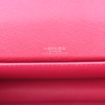 Hermes Ostrich Mini Sac Roulis Rose Tyrien 6 of 9