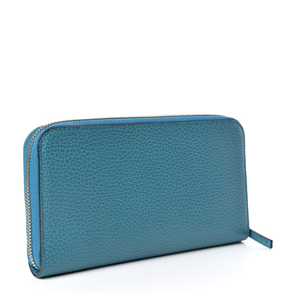 Gucci Dollar Calfskin GG Zip Around Wallet Deep Cobalt 3 of 9