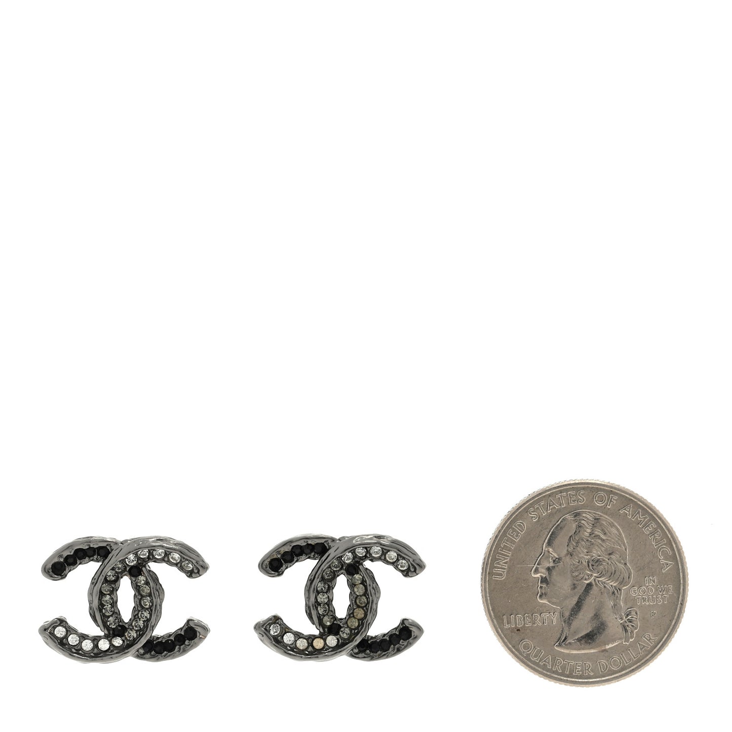 Ruthenium Crystal CC Earrings Black